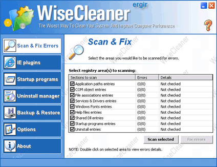 how to use wise registry cleaner