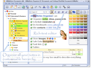 Download AllMyNotes Organizer Deluxe Edition 2.7 For Windows Xp, 7