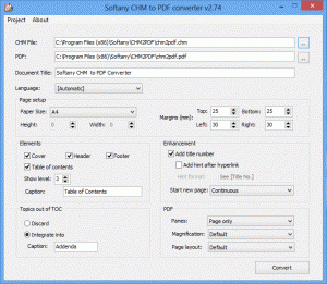 Download Softany CHM to PDF Converter 2.7 For Windows Xp, 7